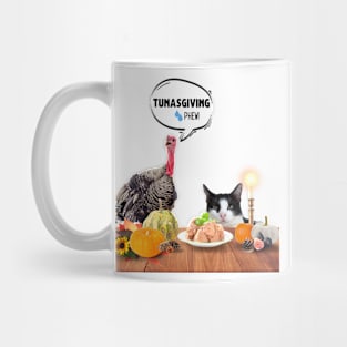 Turkey and Cat Thanksgiving (Don't Eat Turkey, Eat Tuna) Mug